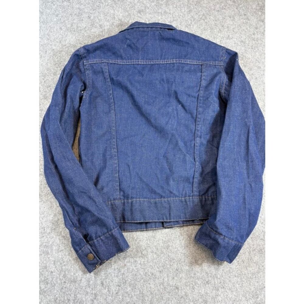 Vintage 60s JC Penney Selvedge Denim Trucker Jacket Boys Large Dark Wash Rare - Picture 2 of 7
